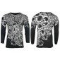 Футболка с длинным рукавом 3XL XTREME COUTURE by AFFLICTION Men LONG SLEEVE THERMAL Shirt ACCUSER Skull Biker MMA Black