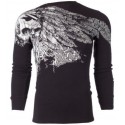 Футболка с длинным рукавом 3XL XTREME COUTURE by AFFLICTION Men LONG SLEEVE THERMAL Shirt ANTIQUATED Tattoo Biker