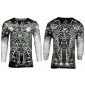 Футболка с длинным рукавом 3XL XTREME COUTURE by AFFLICTION Men LONG SLEEVE THERMAL Shirt CATACOMBS Skull Biker White