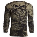 Футболка с длинным рукавом 3XL XTREME COUTURE by AFFLICTION Men LONG SLEEVE THERMAL Shirt KILLER Crewneck Skull Tattoo
