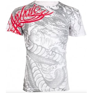 Футболка M Xtreme Couture by AFFLICTION Men T-Shirt DRAGON RAGE Wings White Biker