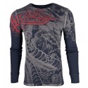Футболка с длинным рукавом 3XL Archaic AFFLICTION Men LONG THERMAL Shirt DRAGON RANGE Biker Black