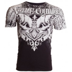 Футболка 3XL Xtreme Couture by AFFLICTION Men T-Shirt LEGENDARY Skulls BLACK Biker