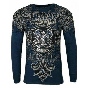 Футболка с длинным рукавом L XTREME COUTURE by AFFLICTION Men LONG SLEEVE THERMAL Shirt LIBERTARIAN