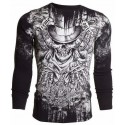 Футболка с длинным рукавом 3XL XTREME COUTURE by AFFLICTION Men LONG SLEEVE THERMAL Shirt OFFERING Black Skull Biker
