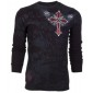 Футболка с длинным рукавом 3XL ARCHAIC by AFFLICTION Men LONG SLEEVE THERMAL Shirt RED FLAG Cross Biker