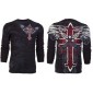 Футболка с длинным рукавом 3XL ARCHAIC by AFFLICTION Men LONG SLEEVE THERMAL Shirt RED FLAG Cross Biker