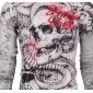 Футболка с длинным рукавом 2XL XTREME COUTURE by AFFLICTION Men LONG SLEEVE THERMAL Shirt TOOTHACHE Biker Black