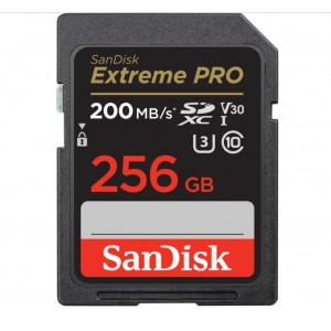 Карта памяти 256Gb Sandisk Extreme PRO SDXC UHS-I U3 V30 R200/W140MB/s (SDSDXXD-256G-GN4IN)