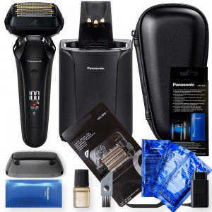 Электробритва Panasonic ES-LS9A-K820-AOS в комплекте с дополнительными сменной сеточкой WES-9600Y-1361 и моющим средством для электробритв WES4L03-803